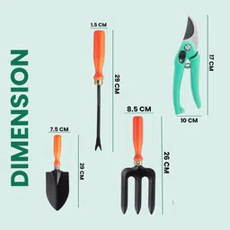 Go Hooked Garden Tools With Soft Grip Handles Garden Accessories - Set Of 5 image 2