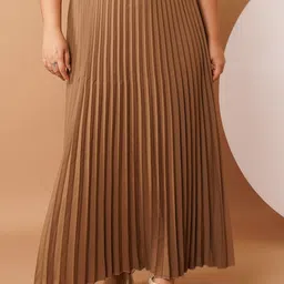 U&F Beyond Women Accordion Pleats A-Line Maxi Skirt-picture-28