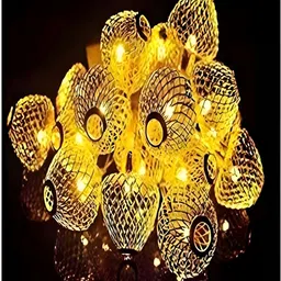 KAVYARA Gold-Toned & White Apple Shape String Lights image 2