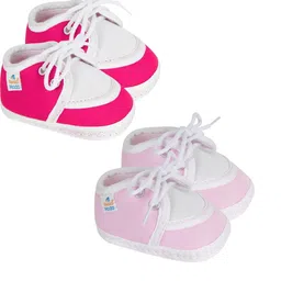 NESKA MODA 0 To 6 Months Set of 2 Pair Newborn Baby Lace Soft Skin-Friendly Cotton Booties-12