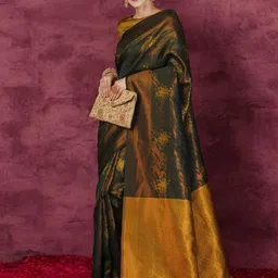 Blissta Woven Design Zari Silk Blend Banarasi Saree-image-58