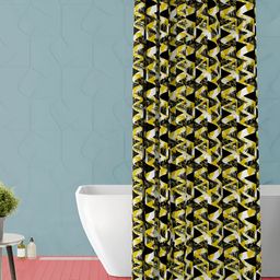 ArtzFolio Black & Yellow Printed Waterproof Shower Curtains-image-90