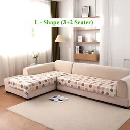 HOKIPO Brown & White Printed Polyester 2 Piece Sofa Cover-image-59