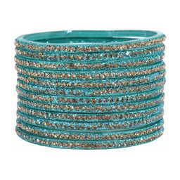 ZULKA Set Of 12 Zircon Gemstone Stone-Studded Bangles-image-83