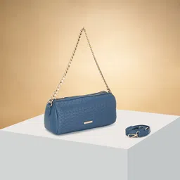 Forever Glam by Pantaloons Colourblocked PU Structured Handheld Bag with Bow Detail-8