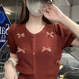kpop KPOPWomen Round Neck Short Sleeves Top-picture-10