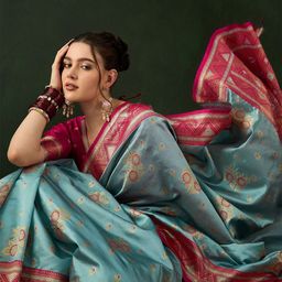 Sangria Woven Design Saree With Blouse Piece-40
