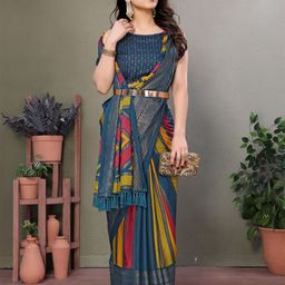 ROOP SUNDARI SAREES Striped Zari Pure Silk Saree-image-45