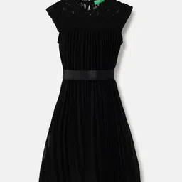 United Colors of Benetton Embroidered Lace Inserts Fit & Flare Dress-picture-46