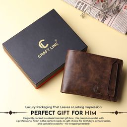 CRAFT LINE Men Textured Two Fold Wallet image 2