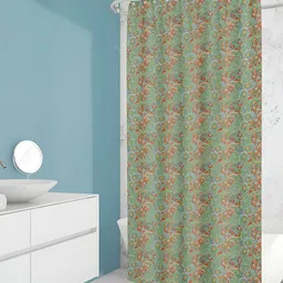 ArtzFolio Green & White Printed Waterproof Shower Curtain-image-65