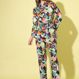 SEPHANI Abstract Printed Pure Cotton Shirt With Trousers-23