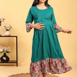 RITIJYA Women Floral Printed Floral Maternity Anarkali Kurta-35