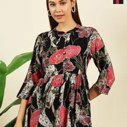THE FAB FACTORY Women Pack Of 2 Floral Printed Round Neck Peplum Top-picture-26