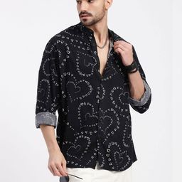 SHOWOFF Men Smart Slim Fit Opaque Printed Casual Shirt-picture-12