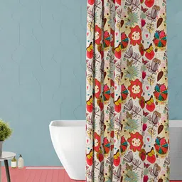 ArtzFolio Red & White Printed Waterproof Shower Curtain-image-83