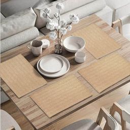 Saral Home 4Pcs Beige Textured Table Placemats-32