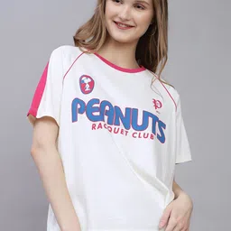 Free Authority Snoopy Printed Oversized Fit Round Neck Pure Cotton T-Shirt-picture-12