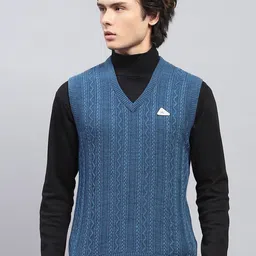 Monte Carlo Men Cable Knit Woollen Sweater Vest-picture-24