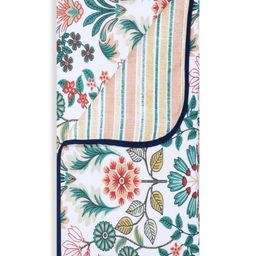 Cloth Fusion White & Teal Ethnic Motifs Summer Double Bed Dohar-image-80