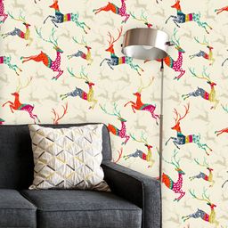 ArtzFolio Printed UV-Resistant Anti-Bacterial Christmas Reindeer Peel & Stick Wallpaper-image-97
