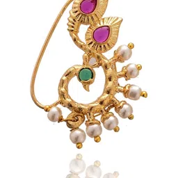 Tanusha Jewels Gold-Plated Brass Clip-On Nosepin-image-4
