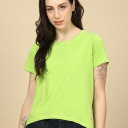 PYNK Round Neck Short Sleeves Pure Cotton T-shirt-image-24
