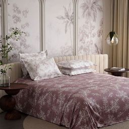 Stoa Paris French Bloom Coral Printed Pure Cotton 300 TC King Bedsheet Set-2.74 m x 2.74 m-image-59