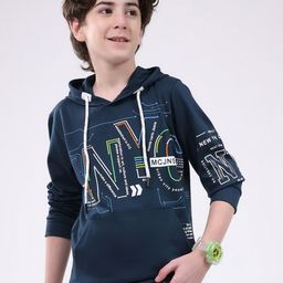 Monte Carlo Boys Typography Printed Hooded Woollen T-shirt-picture-30