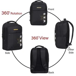 WROGN Unisex Typography Backpack with Compression Straps image 2