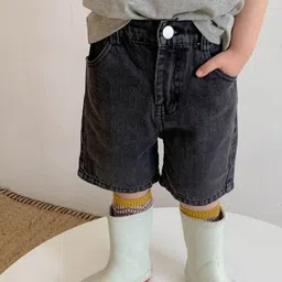 LULU & SKY Unisex Kids Washed High-Rise Denim Shorts-picture-8