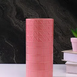 TAYHAA Pink Textured Harmony Ceramic Flower Vase-image-84