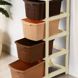 Kuber Industries Brown 4-Layer Drawer Organiser-68