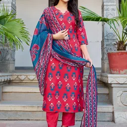 SZN Women Ethnic Motifs Printed Kurta with Trousers & With Dupatta-picture-5