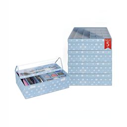 Aura Blue Set of 5 Reusable Drawer Organiser Organisers-18