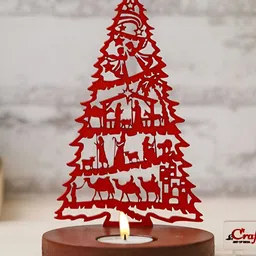 eCraftIndia Red Candle Holder-17
