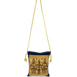 Pose india Unisex Textured Crossbody Cotton Sling Bag-4