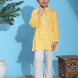 Cutiekins Boys Geometric Printed Regular Cotton Kurta with Pyjama-image-26