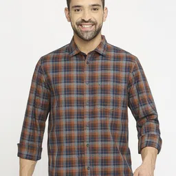 Basics Men Slim Fit Tartan Checks Opaque Checked Casual Shirt-image-72
