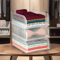 Myntra Elegant Homes Storage Organizer Transparent 3 Pieces Wardrobe Drawer Organisers-55