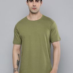 R.Code by The Roadster Life Co. Men Cotton Round Neck Solid T-shirt-image-75