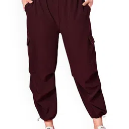 Funday Fashion Women Solid Cargos Trousers-image-40