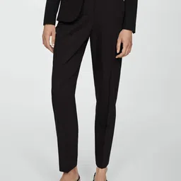 MANGO Women Straight Fit Cropped Trousers-image-92