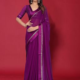 Avojee Solid Zari Saree With Unstitched Blouse Piece-7