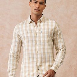 WROGN Men Comfort Slim Fit Checked Spread Collar Cotton Casual Shirt-picture-11