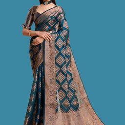 yourwish Woven Design Zari Organza Banarasi Saree-image-71