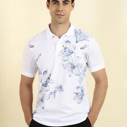Allen Solly Men Regular Fit Floral Printed Polo Collar T-shirt-image-34
