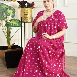 Bindass Female Collection Printed Maxi Nightdress-image-79