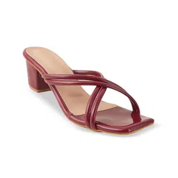Mast & Harbour Metallic Block Heel Sandals-55