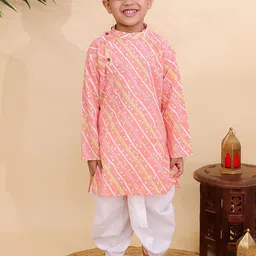 Superminis Boys Leheriya Printed Regular Pure Cotton Kurta with Dhoti Pants-22